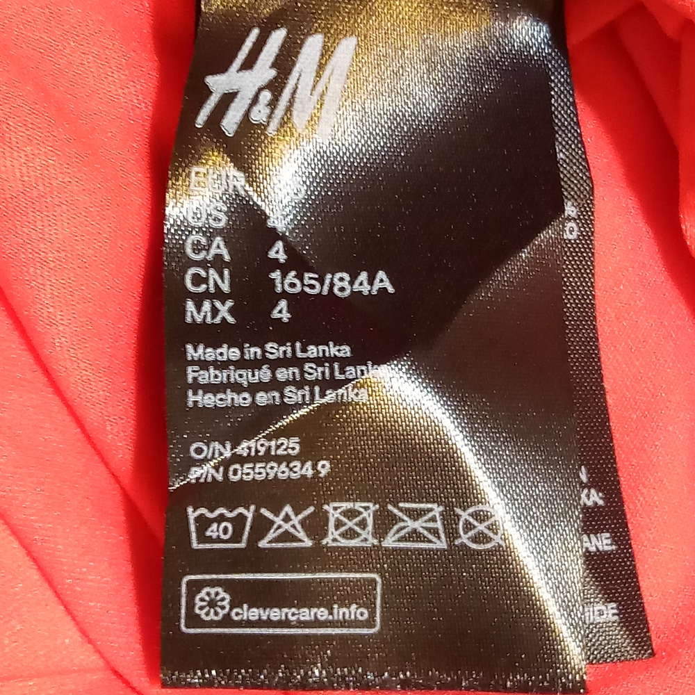 H&M Red Women's One Piece Swimsuit Sz 4 - Picture 5 of 5